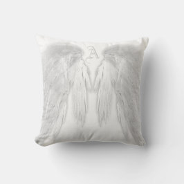 ANGEL WINGS White Custom Monogram Kussen