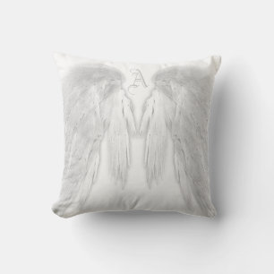 ANGEL WINGS White Custom Monogram Kussen