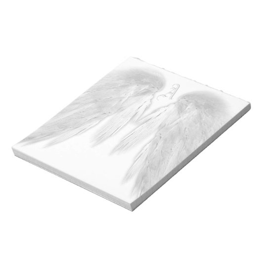 ANGEL WINGS White Custom Monogram Notitieblok (Gedraaid)