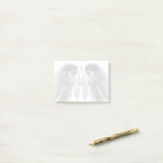 ANGEL WINGS White Custom Monogram Post-it® Notes (Op bureau)