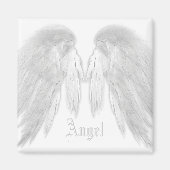 ANGEL WINGS White Custom Name Magneet (Voorkant)