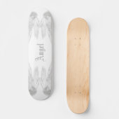 ANGEL WINGS White Custom Name Skateboard (Voorkant)