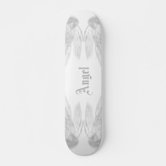 ANGEL WINGS White Custom Name Skateboard (Voorkant)