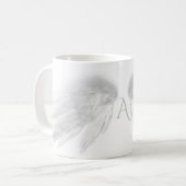 ANGEL WINGS White Monogram Koffiemok (Voorkant links)