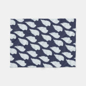  Angel Wings (White & Navy Angel) Fleece Deken (Voorkant (Horizontaal))