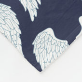  Angel Wings (White & Navy Angel) Fleece Deken (Hoek)