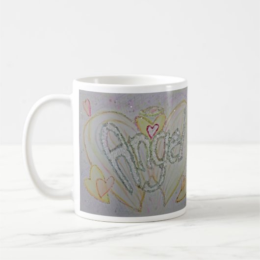 Angel Wings Word Art Custom Café Mugs (Gauche)