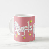 Angel Wings Word Art Custom Coffee Cup Mug (Devant gauche)