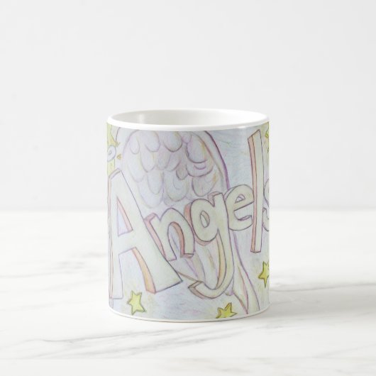 Angel Wings Word Art Custom Coffee Mug (Centre)