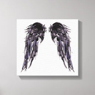 Angel Wings Zwart Digitale Kunst Zwart Wit Canvas Afdruk