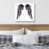 Angel Wings Zwart Digitale Kunst Zwart Wit Canvas Afdruk (Insitu (Slaapkamer))