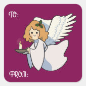 Angel With Candle Gift Sticker (Devant)