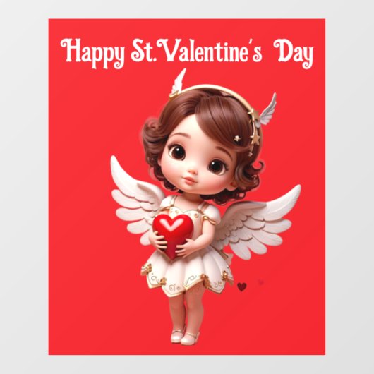  Angel With Heart Window Cling Raamsticker (Vel)