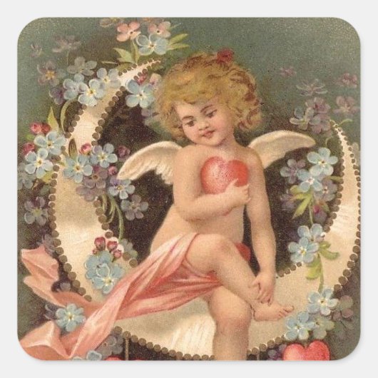 Angel - Zitten op Valentijn Moon - Sticker (Voorkant)