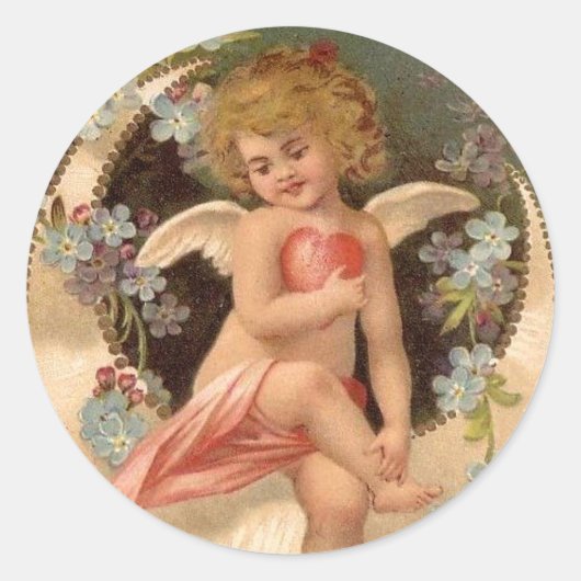 Angel - Zitten op Valentijn Moon - Sticker (Voorkant)