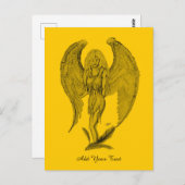 Angel - zwart en geel ontwerp briefkaart (Voorkant / Achterkant)