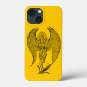 Angel - zwart en geel ontwerp iPhone 13 mini hoesje