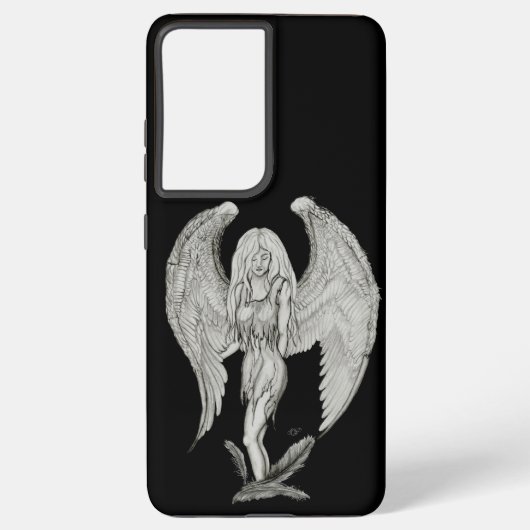 Angel - Zwart en wit design Samsung Galaxy Hoesje (Achterkant)