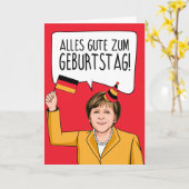 ANGELA MERKEL: Gelukkige verjaardag in het Duits Kaart (Gele Bloem)