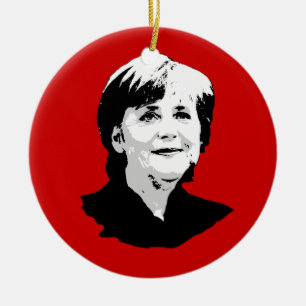 Angela Merkel Keramisch Ornament