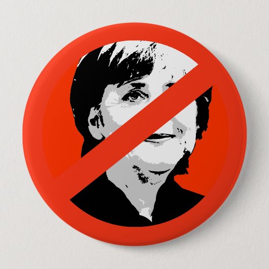 Angela Merkel Ronde Button 4,0 Cm (Voorkant)