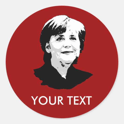 Angela Merkel Ronde Sticker (Voorkant)