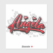 Angela red Heart Graffiti Aufkleber Sticker (Vel)