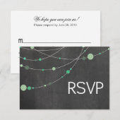 Angela stijlvolle strengen RSVP krijtbord mint (Voorkant / Achterkant)