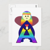 Angelbet Letter A Briefkaart (Voorkant / Achterkant)