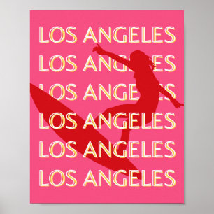 Angeles Travel Art, Californië, Reiskunst, Roze Poster