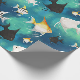 Angelfish Aquarium Pattern Cadeaupapier