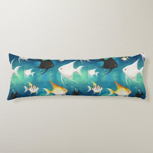 Angelfish Aquarium Pattern Lichaamskussen (Voorkant)
