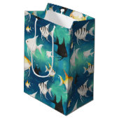 Angelfish Aquarium Pattern Medium Cadeauzakje (Achterkant Gekanteld)