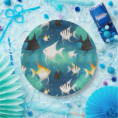 Angelfish Aquarium Pattern Papieren Bordje (Feest)