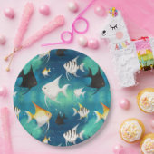 Angelfish Aquarium Pattern Papieren Bordje (Feest)