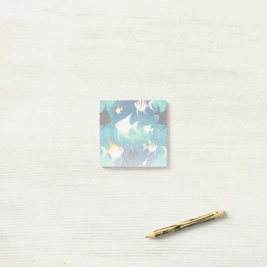 Angelfish Aquarium Pattern Post-it® Notes (Op bureau)