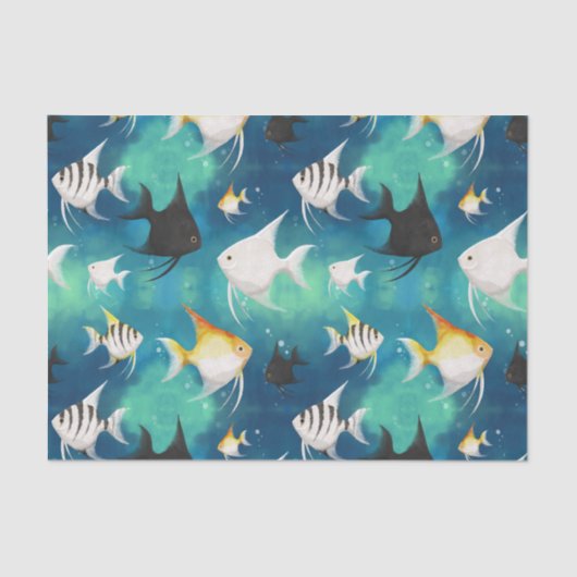 Angelfish Aquarium Pattern Tissuepapier (Voorkant)