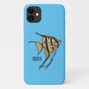 Angelfish cartoon illustratie iPhone 11 hoesje