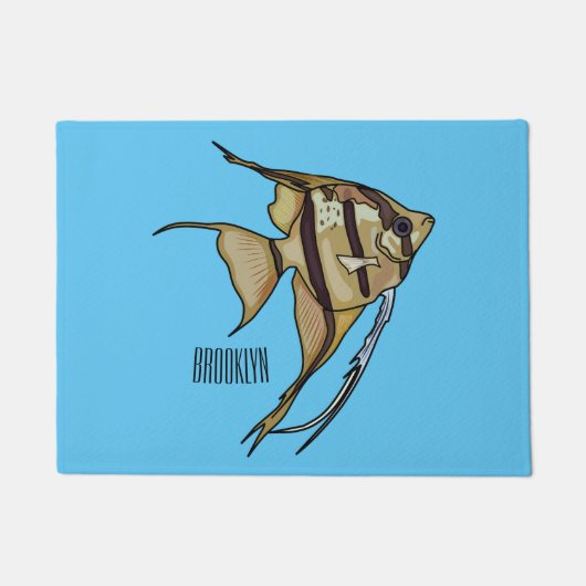 Angelfish cartoon illustratie deurmat (Voorkant)