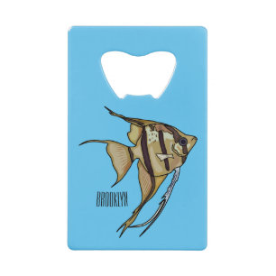 Angelfish cartoon illustratie kredietkaart flessenopener