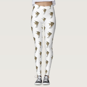 Angelfish cartoon illustratie leggings