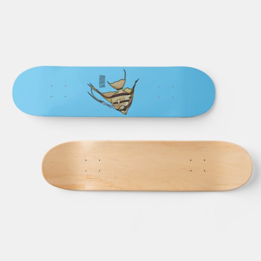 Angelfish cartoon illustratie skateboard (Horizontaal)