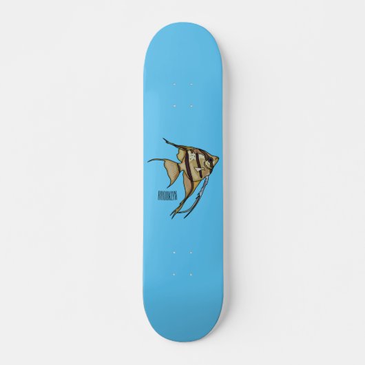 Angelfish cartoon illustratie skateboard (Voorkant)