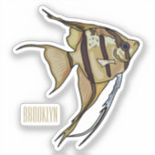 Angelfish cartoon illustratie sticker (Voorkant)