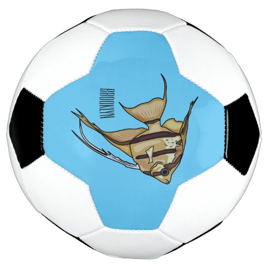 Angelfish cartoon illustratie voetbal (Gedraaid)