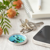 Angelfish Clear Blue Water Sleutelhanger (Zijkant)