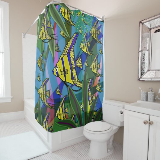 Angelfish Fantasy Scene No. 8 Shower Curtain Douchegordijn (In situ)