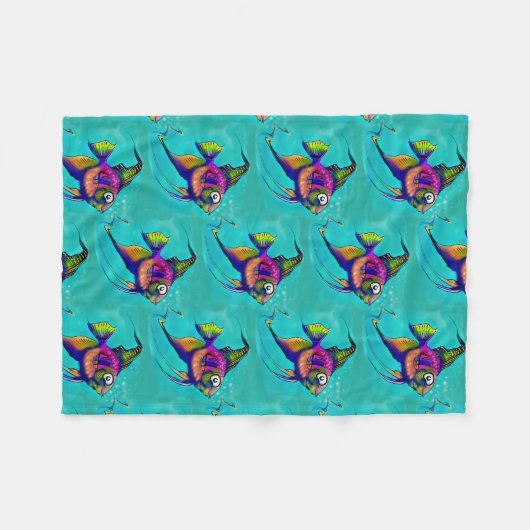 Angelfish Fleece Deken (Voorkant (Horizontaal))