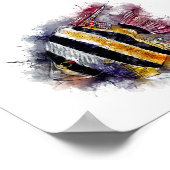 AngelFish Waterverf Aquarium Zee Creature Artwork Poster (Hoek)