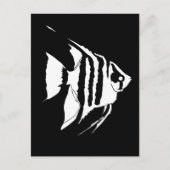 Angelfish. Zwart-Wit. monochroom Briefkaart (Voorkant)